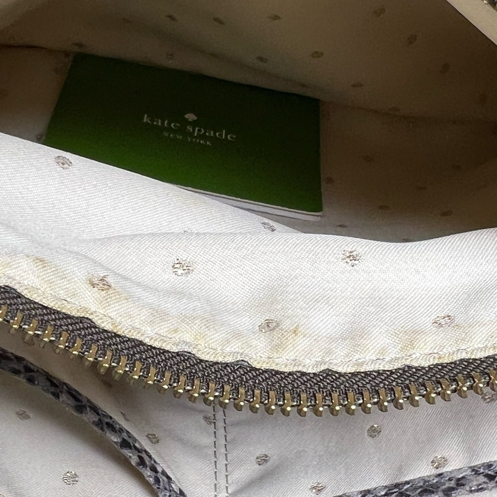 ♠️ Kate Spade Large Satchel Quilted Snakeskin-Embossed Gold-Tone Hardware - Picture 11 of 15